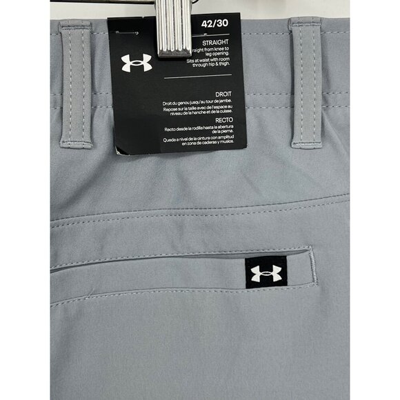 Under Armour Size 42 X 30 Mens Straight Leg Pants Lightweight Gray NWT New - Picture 5 of 13